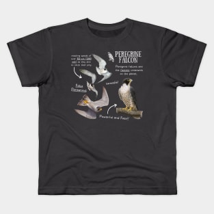 Animal facts - Peregrine Falcon Kids T-Shirt